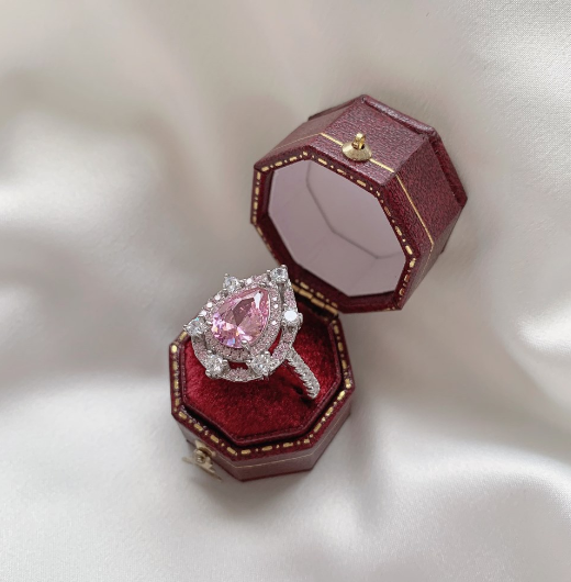 Luxury S925 Sterling Silver Water Drop Zircon Ring