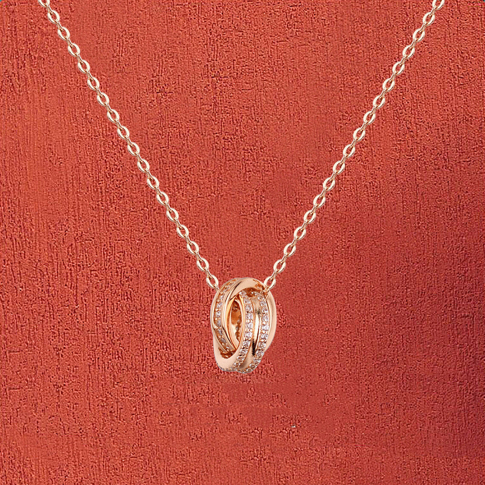 S925 Silver Double Ring Necklace