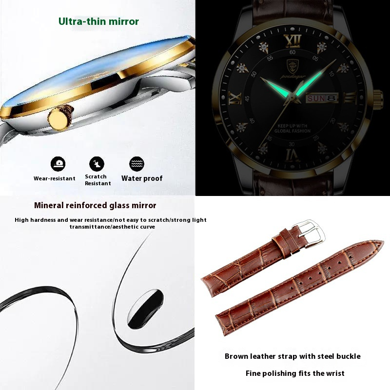 Luxury Leather Unisex Sports Watch
