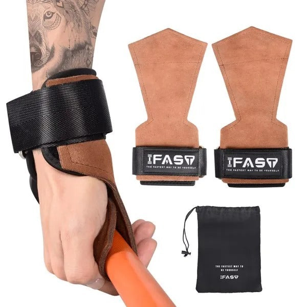 Weight Lifting Grips With Wrist Straps - Weightlifting Hooks