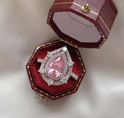 Luxury S925 Sterling Silver Water Drop Zircon Ring