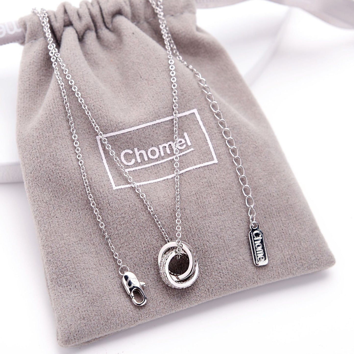 S925 Silver Double Ring Necklace