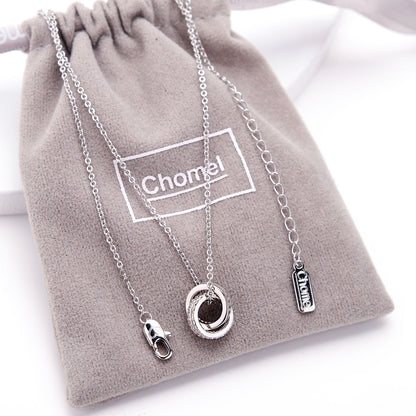 S925 Silver Double Ring Necklace