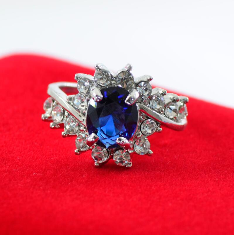 Zircon Ring with Oval Ruby and Diamond Engagement Ring