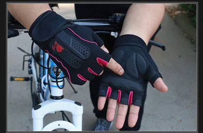 Fitness Gloves and Anti-Slip Wrist Wraps Adjustable, Half fingers