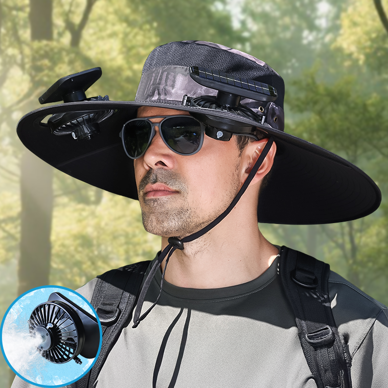 UPF50+ Solar cooling fan cap, Solar fan cap and USBcharging -Cooling sun cap, Fisherman's cap, Outdoorfishing, Outdoor leisure, Camping, Hiking, Outdoor work,Outdoor leisure