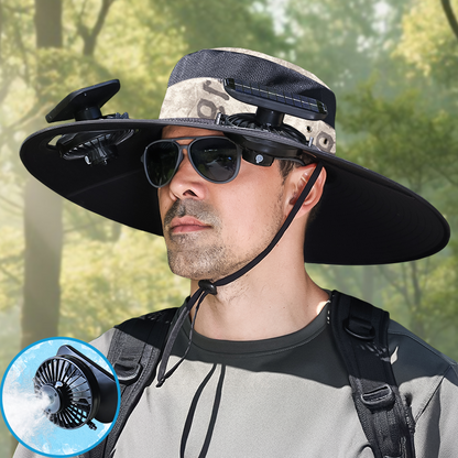 UPF50+ Solar cooling fan cap, Solar fan cap and USBcharging -Cooling sun cap, Fisherman's cap, Outdoorfishing, Outdoor leisure, Camping, Hiking, Outdoor work,Outdoor leisure