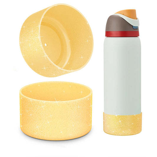 2 PCS Glitter Silicone Boot for Owala Water Bottle 32 oz Anti-Slip Protective Sleeve for FreeSip/Twist/Flip Stainless Steel Water Bottles Accessories