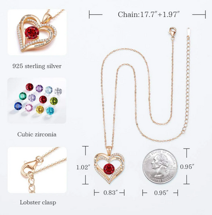 Diamond Zircon Heart Necklace