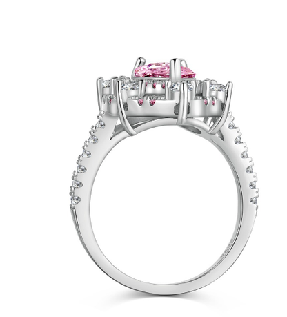 Luxury S925 Sterling Silver Water Drop Zircon Ring