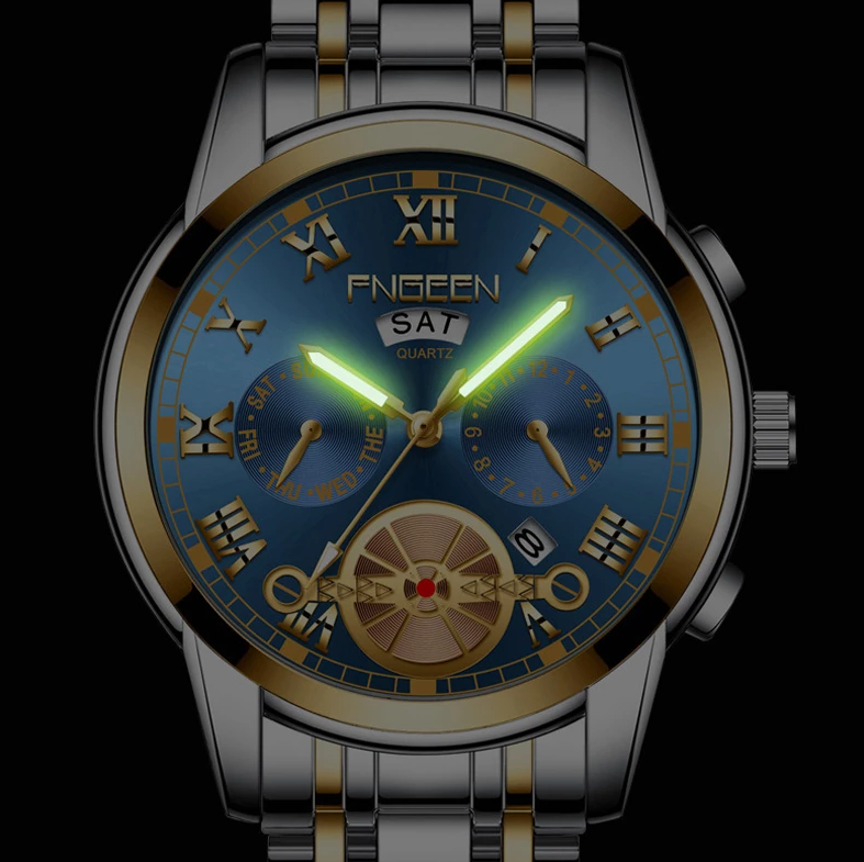 Watch Stainless Unisex  Steel Quartz Classic Waterproof FNGEEN