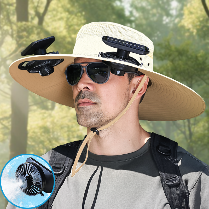 UPF50+ Solar cooling fan cap, Solar fan cap and USBcharging -Cooling sun cap, Fisherman's cap, Outdoorfishing, Outdoor leisure, Camping, Hiking, Outdoor work,Outdoor leisure