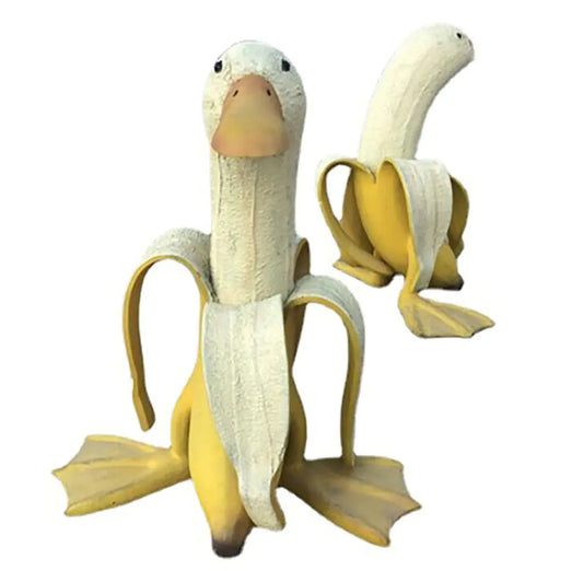 Vintage Banana Duck Garden Decor Sculpture for Home