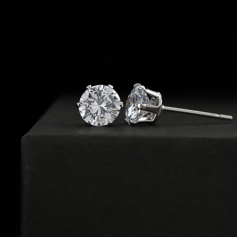 14 K White Gold Cubic Zirconia Earrings