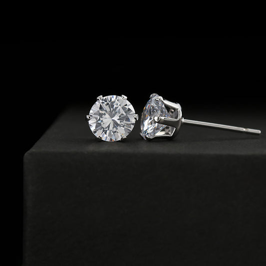 14 K White Gold Cubic Zirconia Earrings