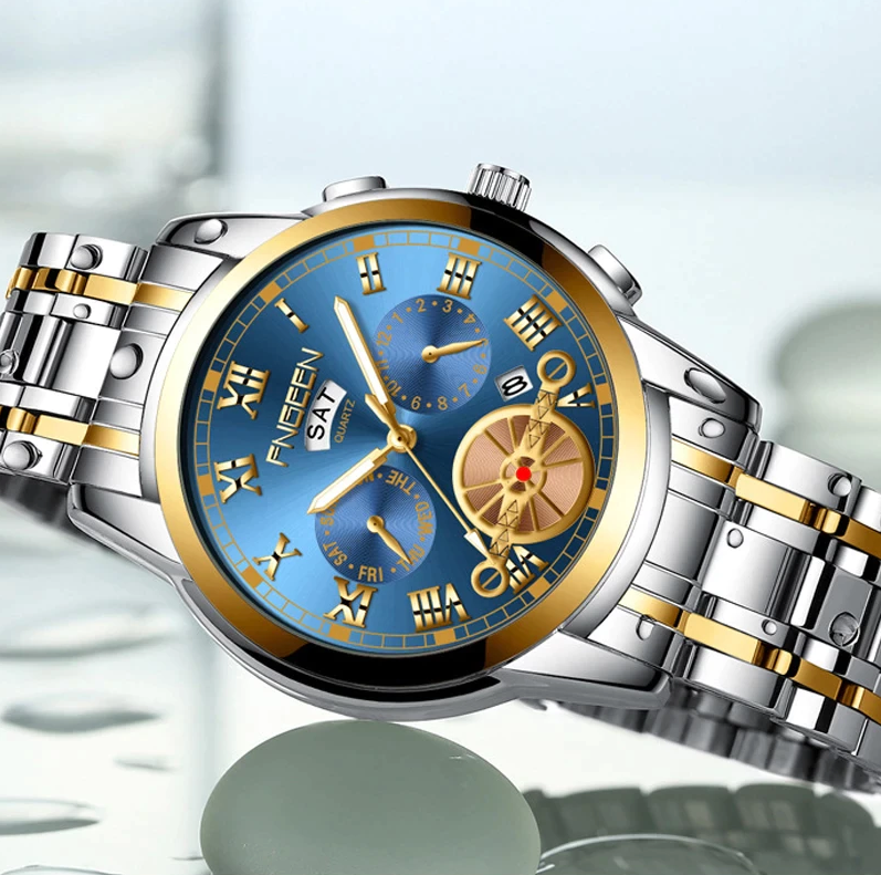 Watch Stainless Unisex  Steel Quartz Classic Waterproof FNGEEN