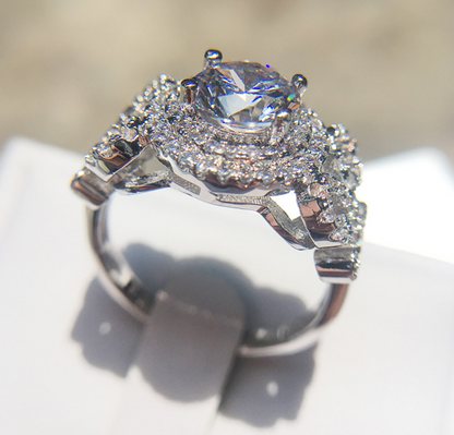 Women's Zircon Ring, Engagement Diamond Ring