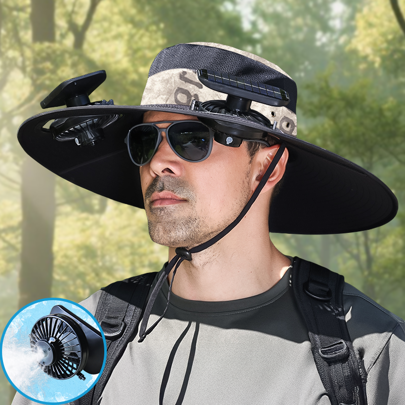 UPF50+ Solar cooling fan cap, Solar fan cap and USBcharging -Cooling sun cap, Fisherman's cap, Outdoorfishing, Outdoor leisure, Camping, Hiking, Outdoor work,Outdoor leisure