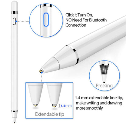 Active Stylus Pen for iPad and Android Tablets - Universal Rechargeable Digital Pencil for Touch Screens
